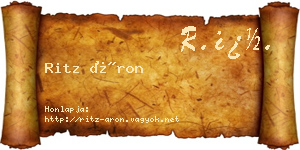 Ritz Áron névjegykártya