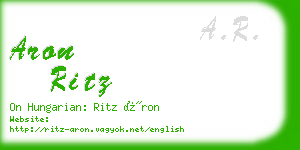aron ritz business card